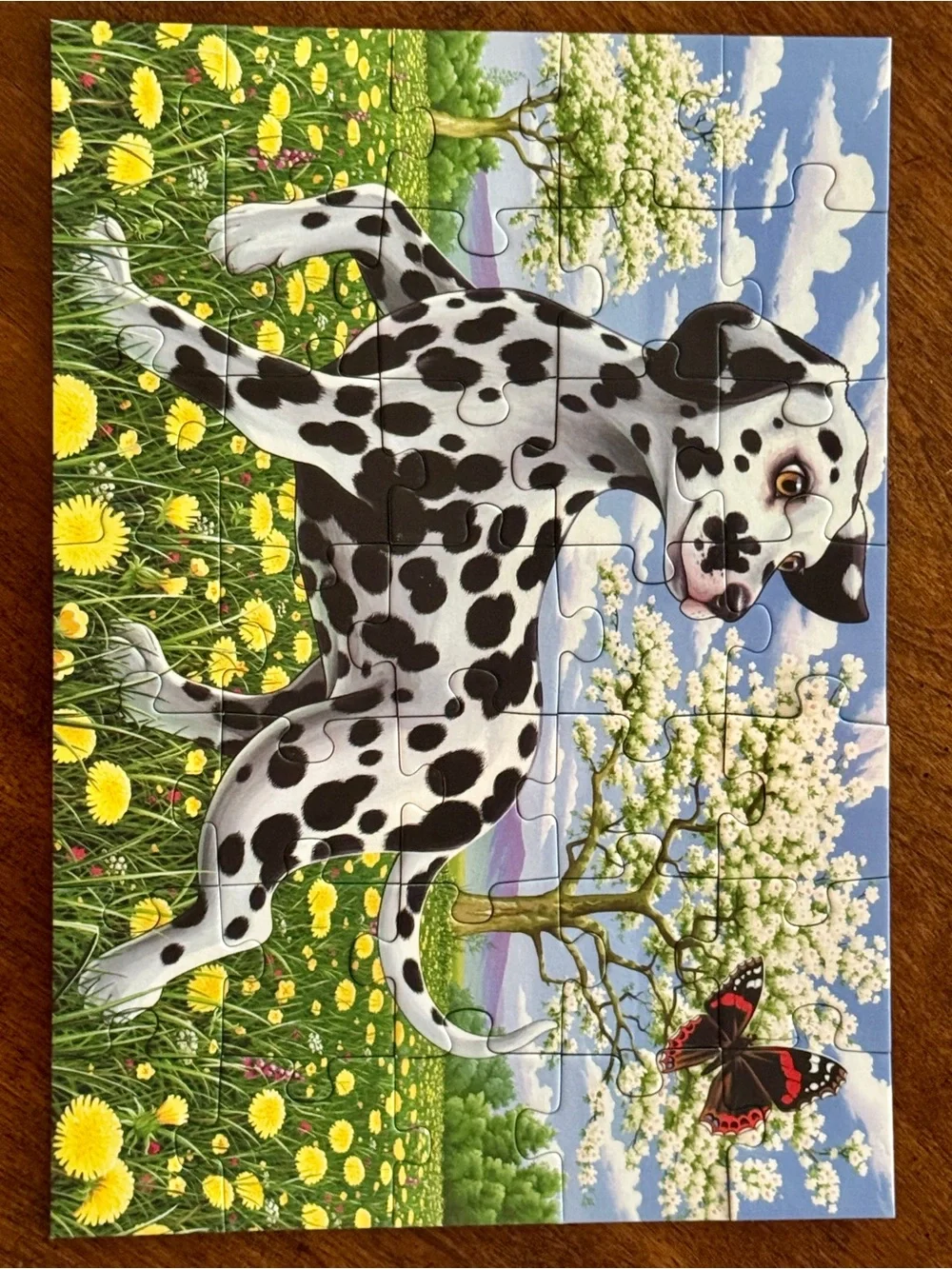EUC Ravensburger Dalmatian and Butterflies in Spring Meadow 35-piece Puzzle
